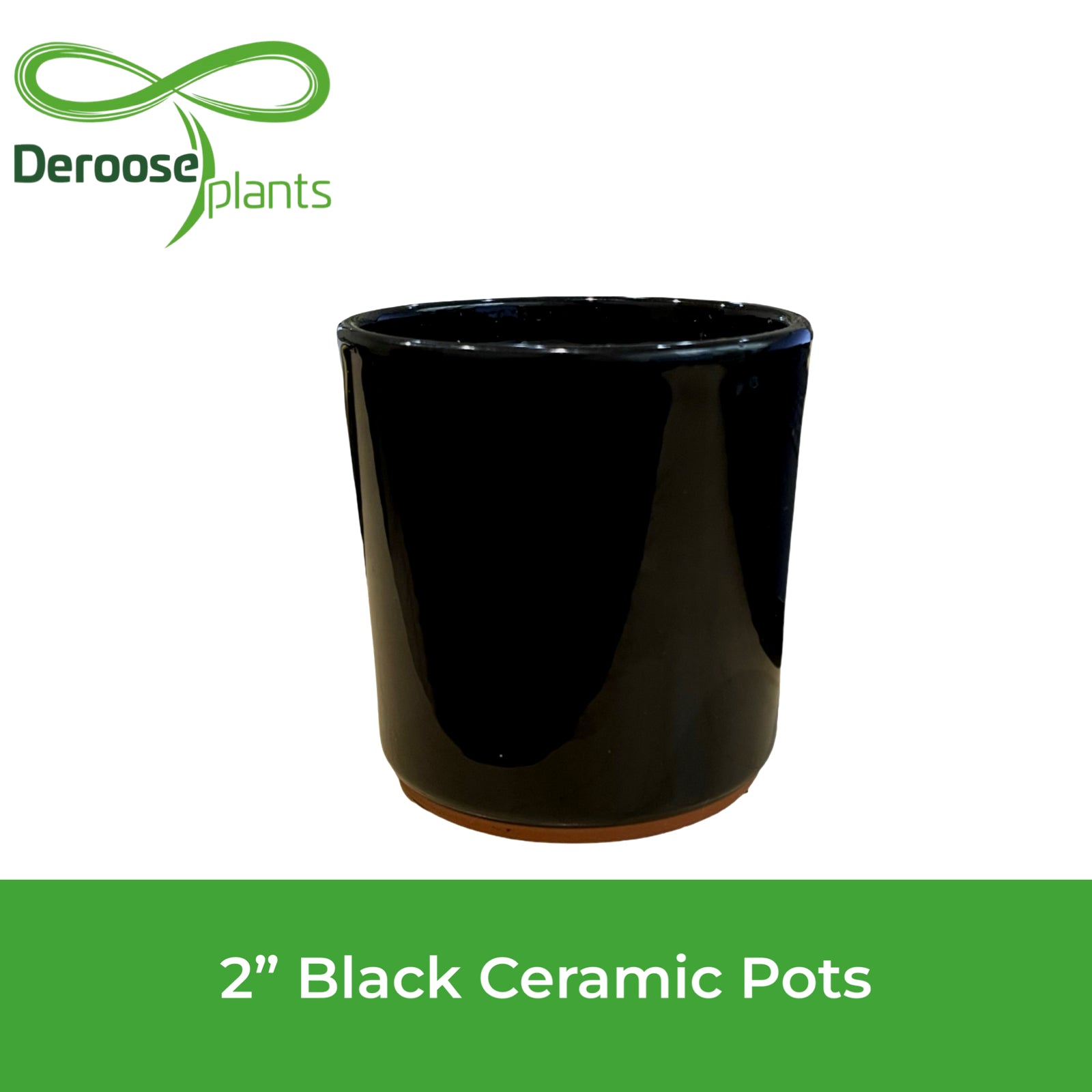2" Black Ceramic Pots